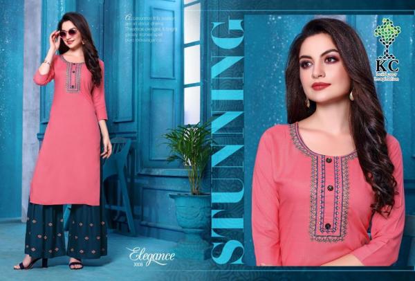 KC Elegance 3 Rayon Fancy Kurti With Plazzo 